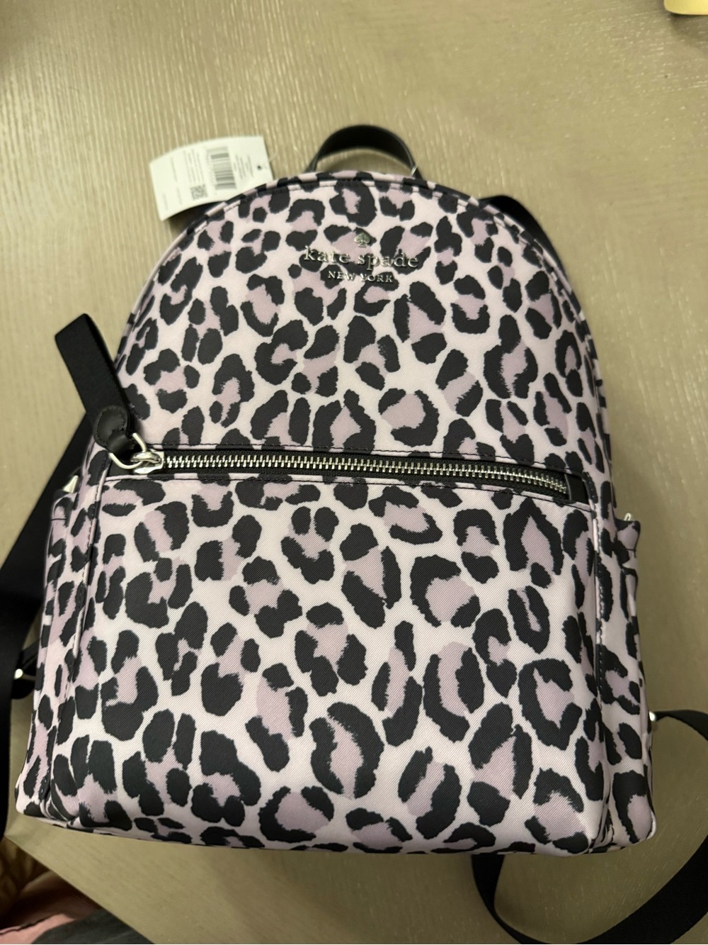kate spade leopard print mini backpack in pink and black
